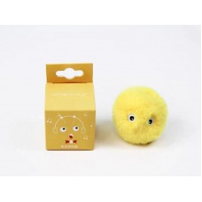 Интерактивная игрушка мячик мохнатый для кошек со звуками птиц 10078 5 см желтая