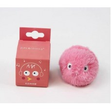 Интерактивная игрушка мячик мохнатый для кошек со звуками птиц 10079 5 см розовый